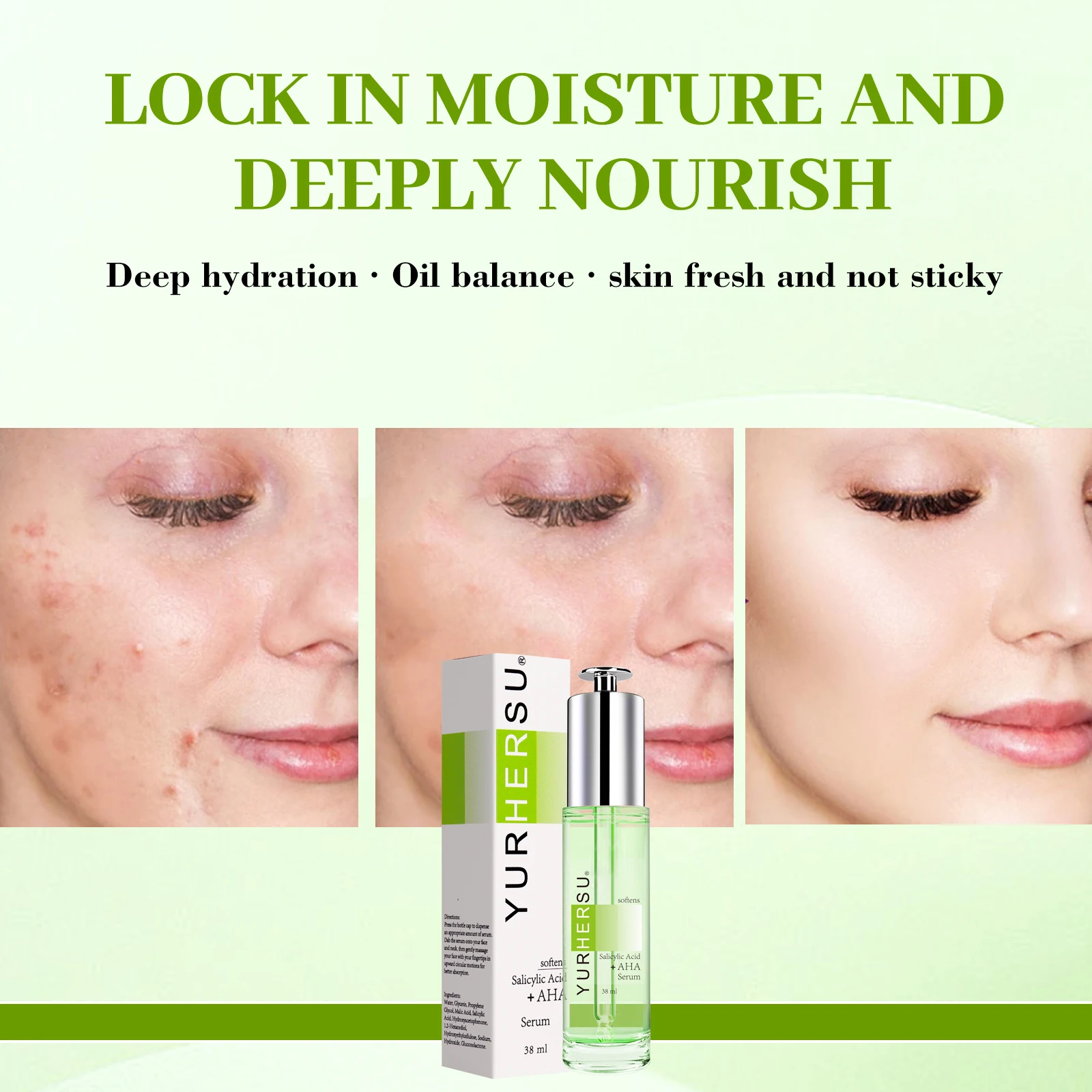 38 مللي حمض الساليسيليك حساسة المسام الوجه جوهر ترطيب ترطيب لطيف الرعاية تقليص المسام ضوء الماء الجمال مصل الوجه #6