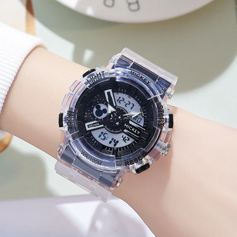 

Оригинальные наручные часы Disney серии Mickey, электронные часы с двойным дисплеем, двойным календарем, светящимся циферблатом и водонепроницаемостью, модель 309/339.