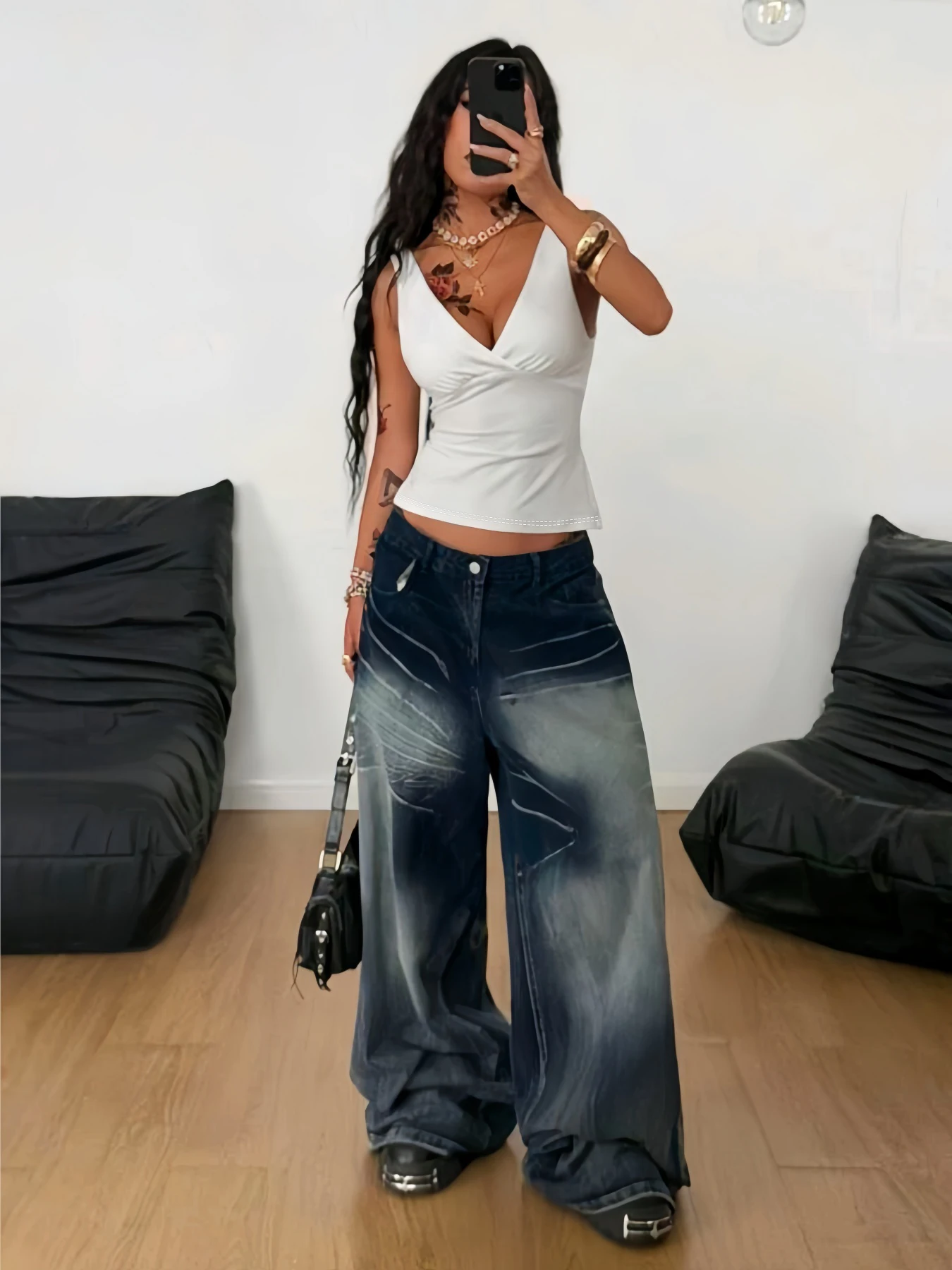 Women Deep V Neck Spaghetti Strap Back Tie Open Back Slim Fit Crop Camisole 2026 Summer Y2K Solid White Sleeveless Streetwear Go
