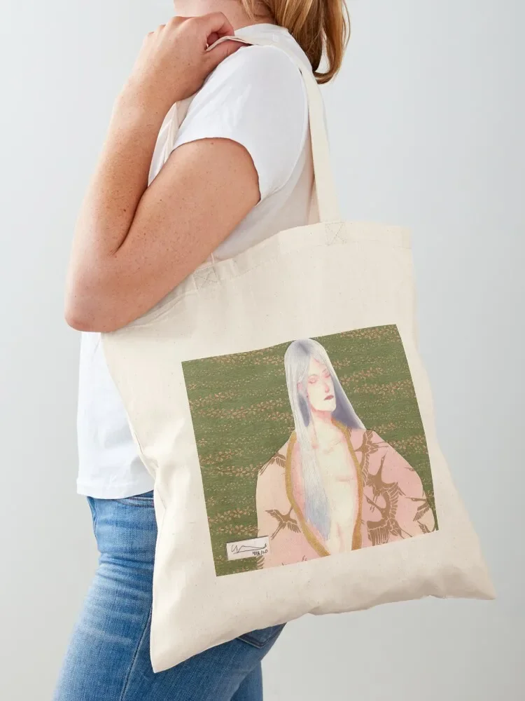 

White Haired Man Origami Background Tote Bag Shopper handbag tote bags aesthetic Cloth bag ecological bags