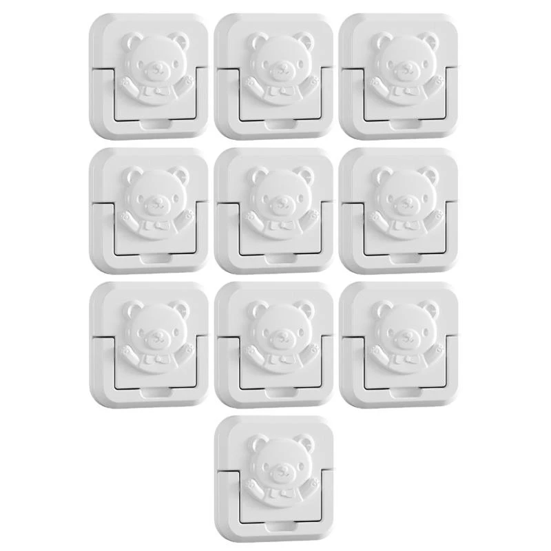 

652F Set of 10pcs Baby Proofing Electric Socket Guard Cartoon Pattern 3 Prong Plug Protective Cover for Standard US Outlets