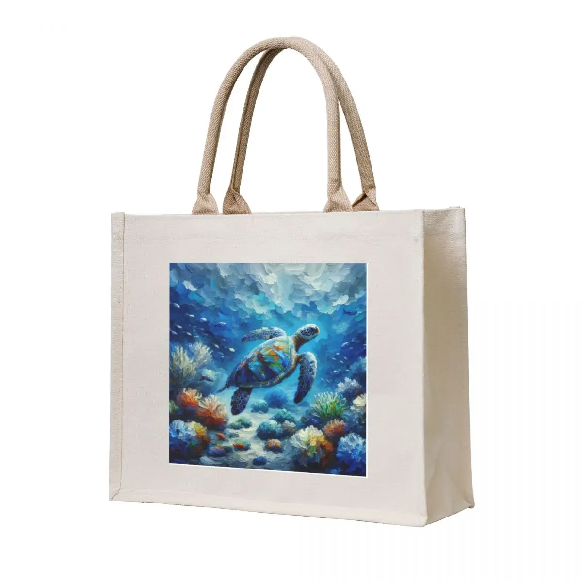 

Going Up For Air - Sea Turtle Swimming Tote Bag cloth bag woman Shopper bag Canvas shopping trolley