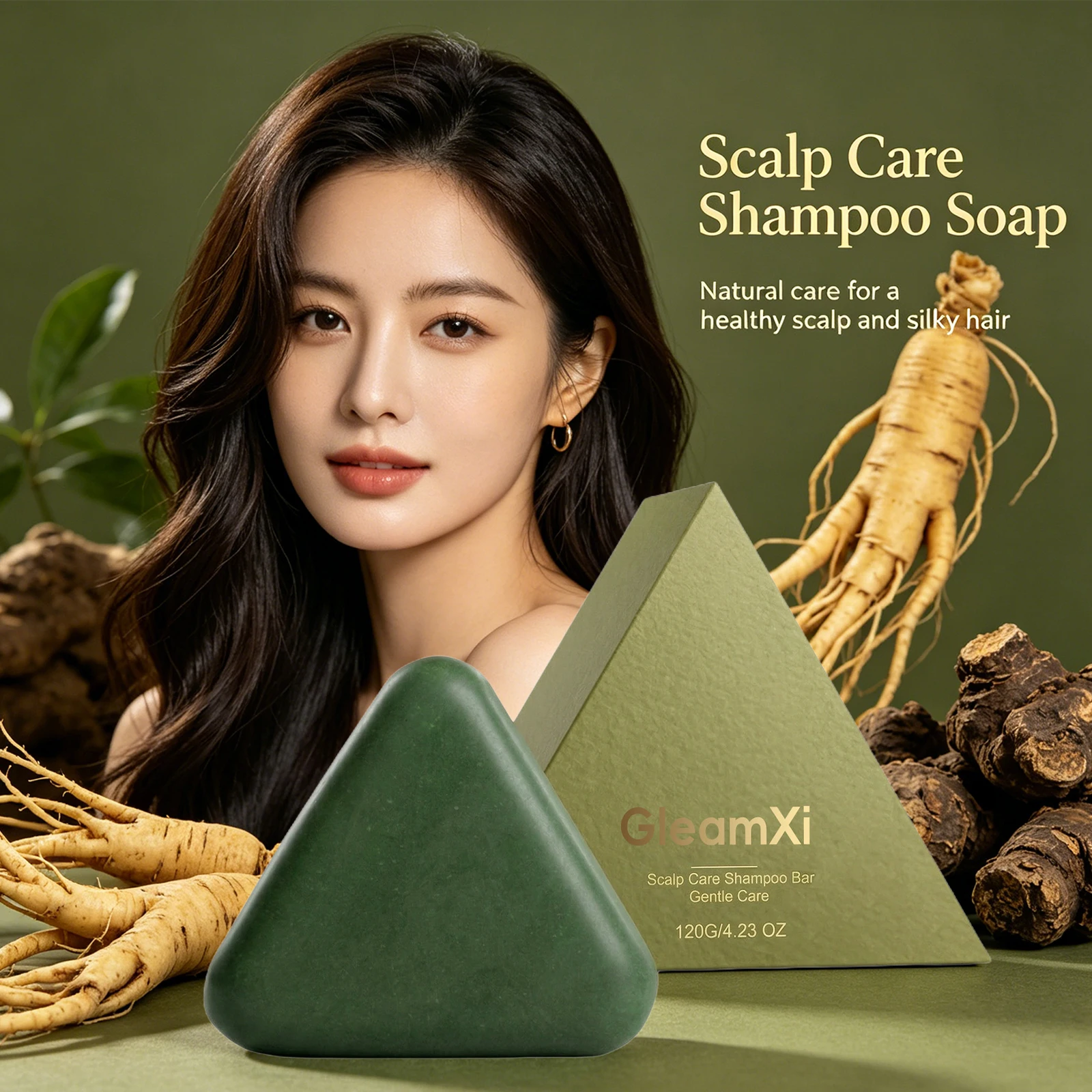 

Natural Herbal Shampoo Bar 120g Balance Scalp Oil Relieve Itching & Dandruff for Dry Hair Oil Control Smooth Strengthen Hair
