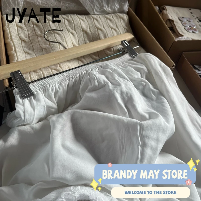 Mode blanc dentelle garniture mignon a-ligne jupes femmes été nouveau coton décontracté genou longueur jupe Vintage Chic doux court Faldas Y2K