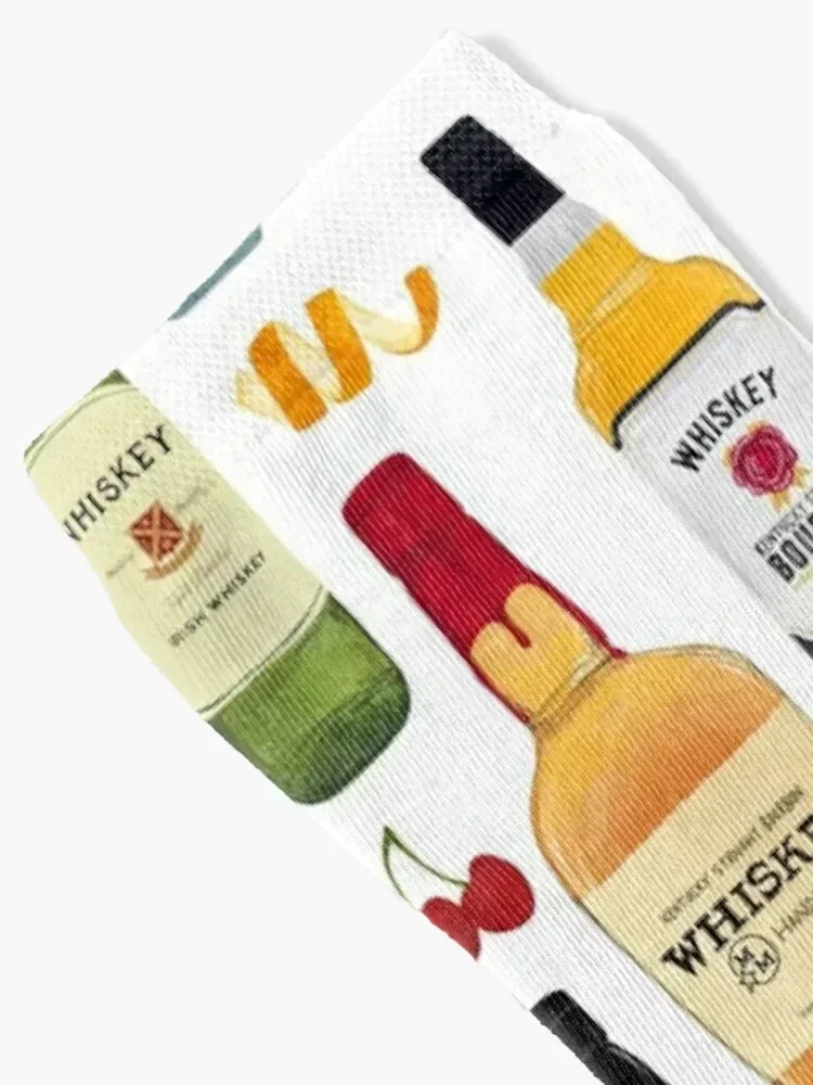 Whiskey Bottles Illustration Socks Stockings compression christmas stocking new year Boy Socks Women's