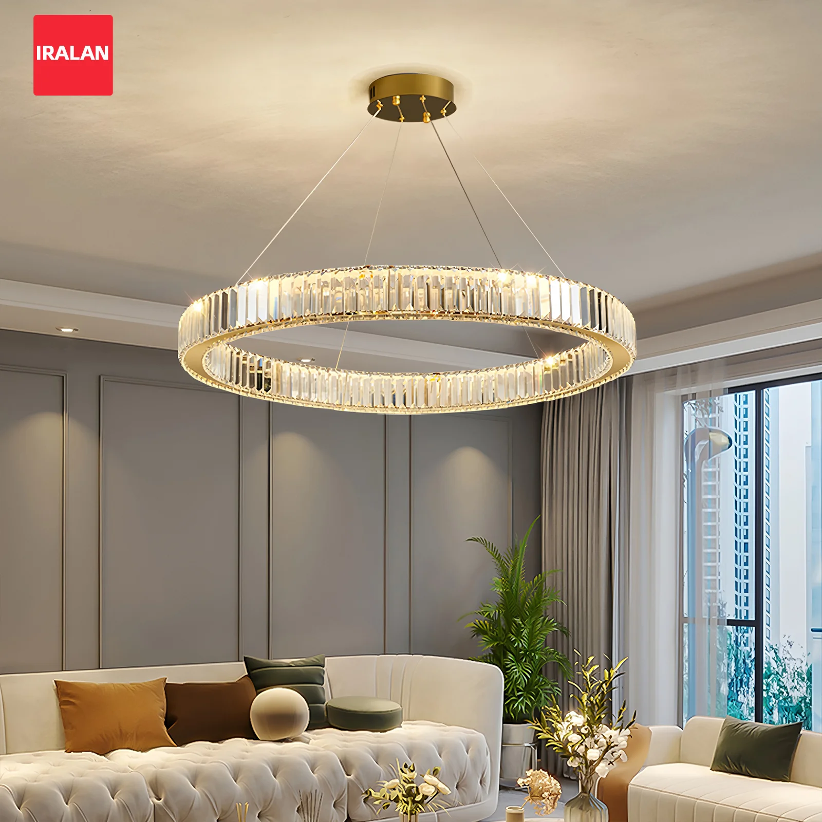 Minimalist Crystal Ring Ceiling Chandelier Soft light Not glaring NO Strobe Ceiling Lamp Modern Indoor Lighting Light Fixture
