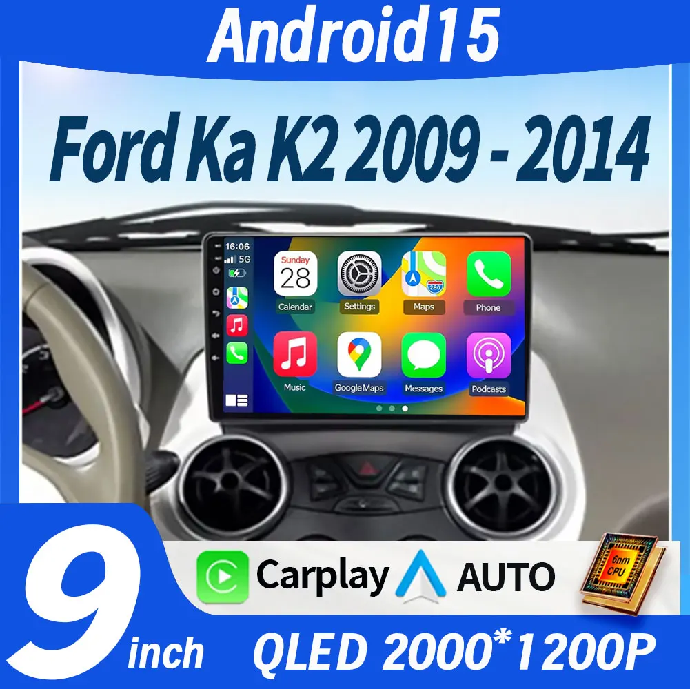 

Android for Ford Ka K2 2008 2009 - 2014 Car Multimedia Player Wireless Carplay Auto Head Unit Radio Stereo Navigation GPS 2din