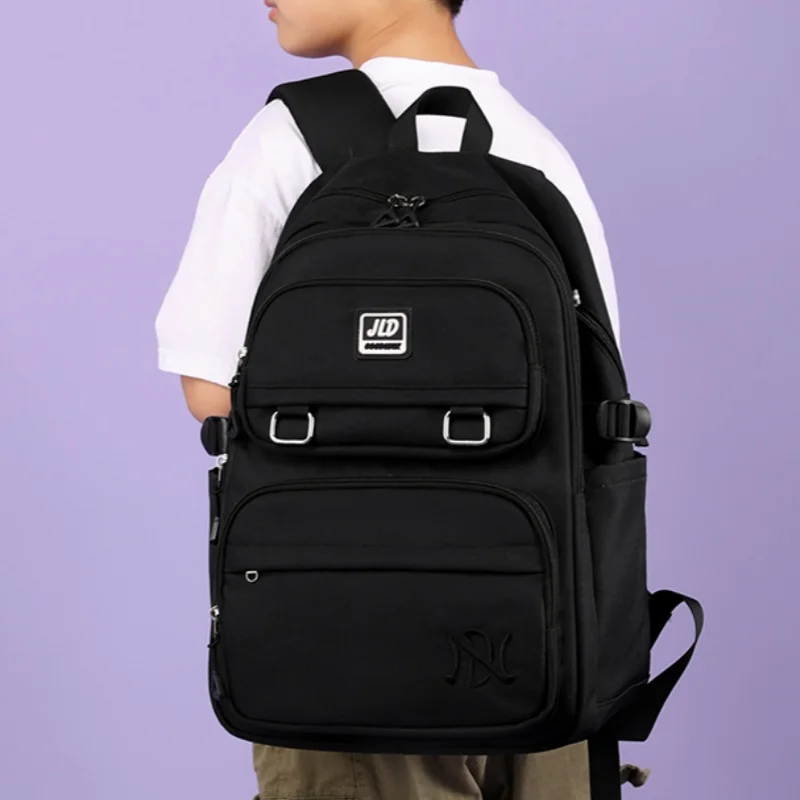 Large-Capacity Unisex Student Backpack Durable Nylon Casual Backpack Multi-Compartment Travel Backpack Daily Commuter Backpack