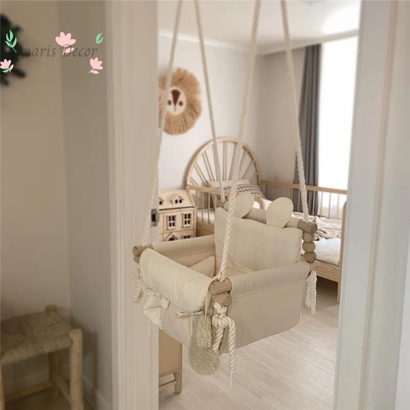 Infant household indoor hanging chair coaxing baby artifact small hanging basket cloth rocking chair children swinging