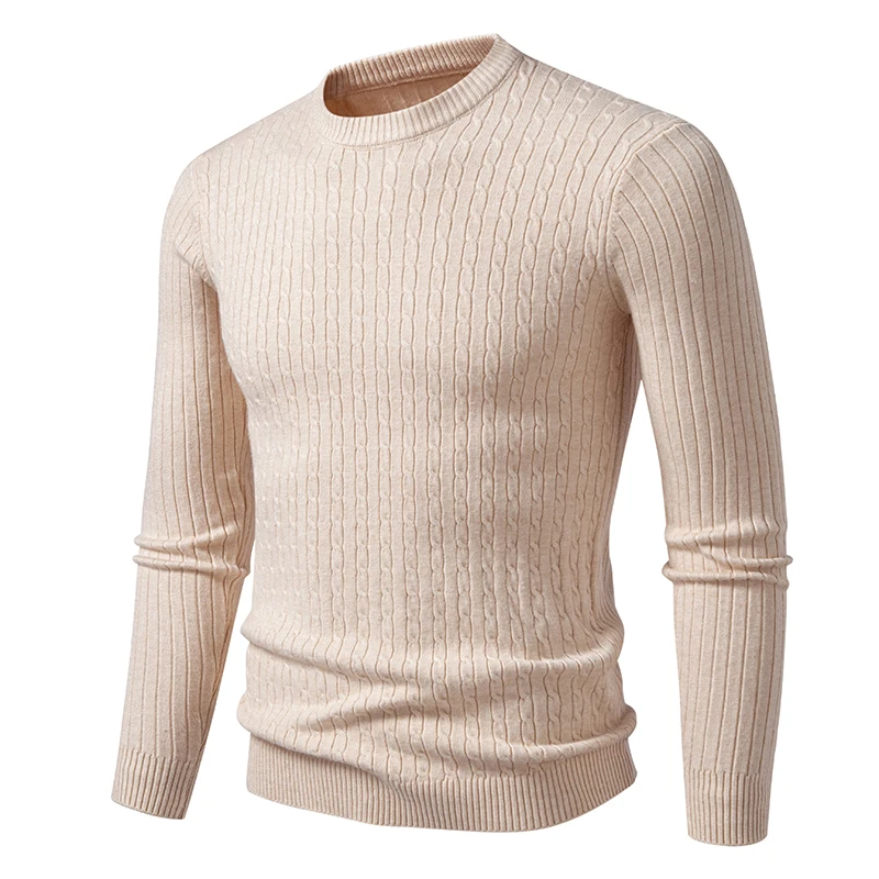 Immagine 5: Nuovi maglioni da uomo con scollo rotondo, a maniche lunghe, leggeri, in maglia, adatti come abito o maglione casual, con motivo a treccia.