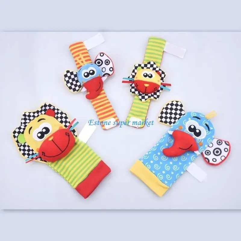 

090B Baby Sensory Toy Hand Shaking Bracelet Rattle for Boys Girls Educational Sounding Musical Toy for Infant 3Month+