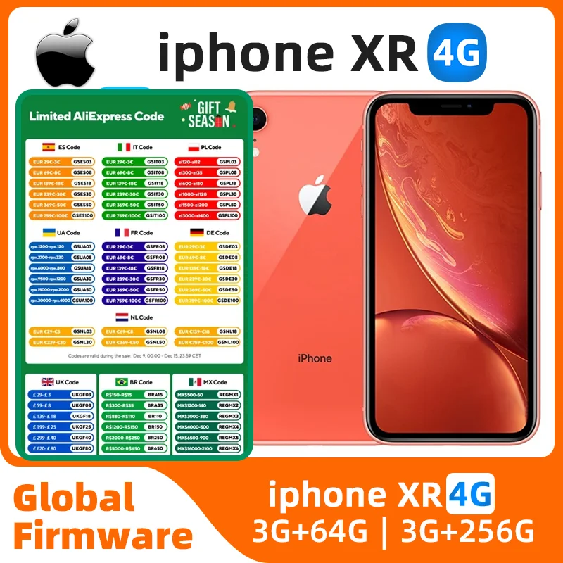 애플 아이폰 XR ios, 6.1 인치, 128GB ROM, 모든 색상, 좋은 상태, 정품 중고 전화