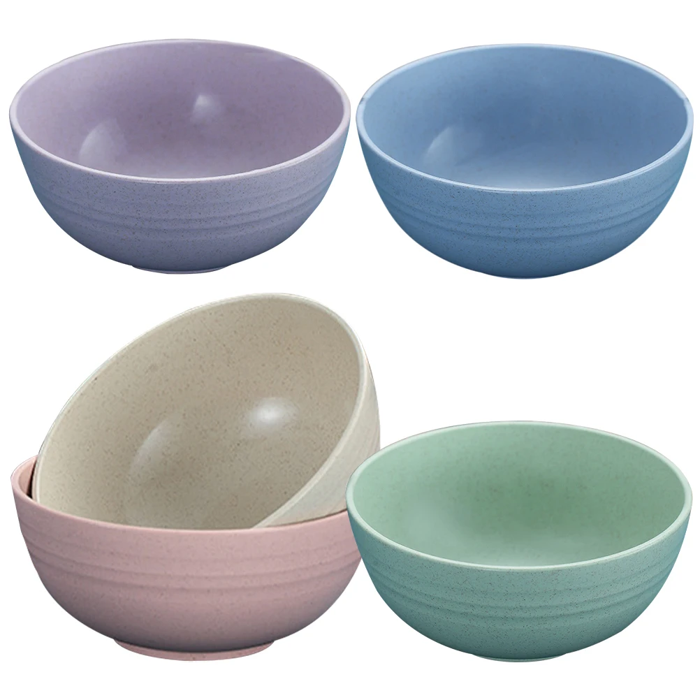 

5pcs Salad Bowls Large Soup Rice Bowls Kitchen Lightweight Food Grade Material PP Travel Sauce Unbreakable