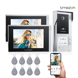 4 Wire WiFi Video Intercom, TMEZON 1080P Video Doorbell Intercom System,7