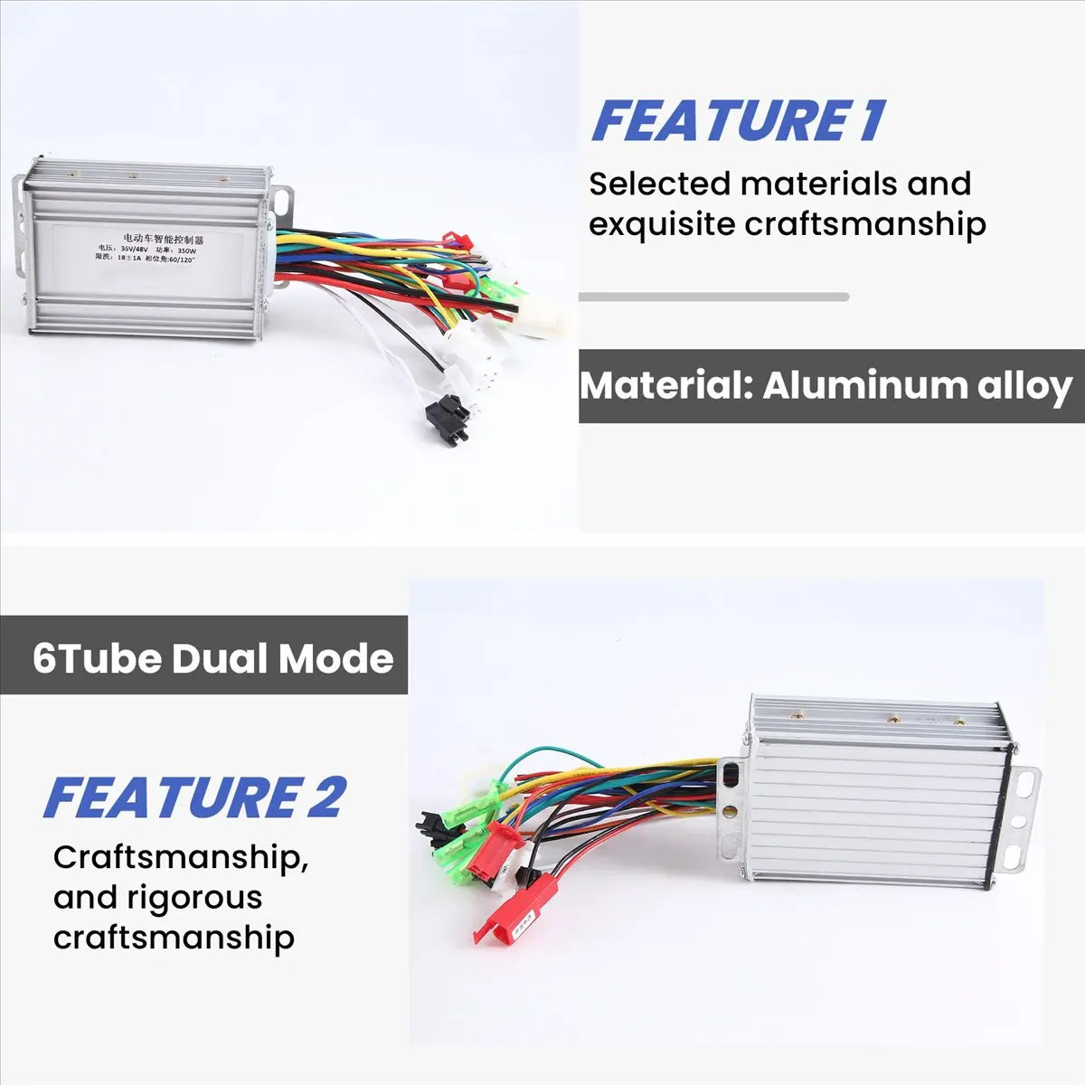 SDFC 36V 48V 350W E-Bike Brushless Controller 6 Tube Dual Mode for Electric Bicycle Scooter Speed Intelligent Dual Motor Part