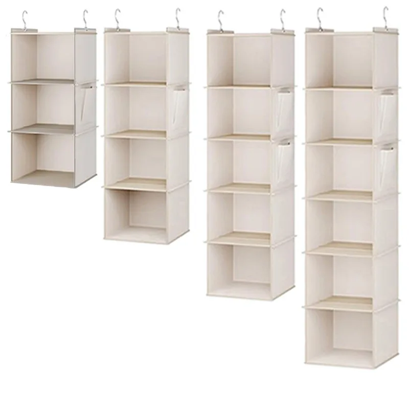 Wardrobe storage bamboo sheet multi-layer storage hanging bag dustproof non-woven hanging storage bag