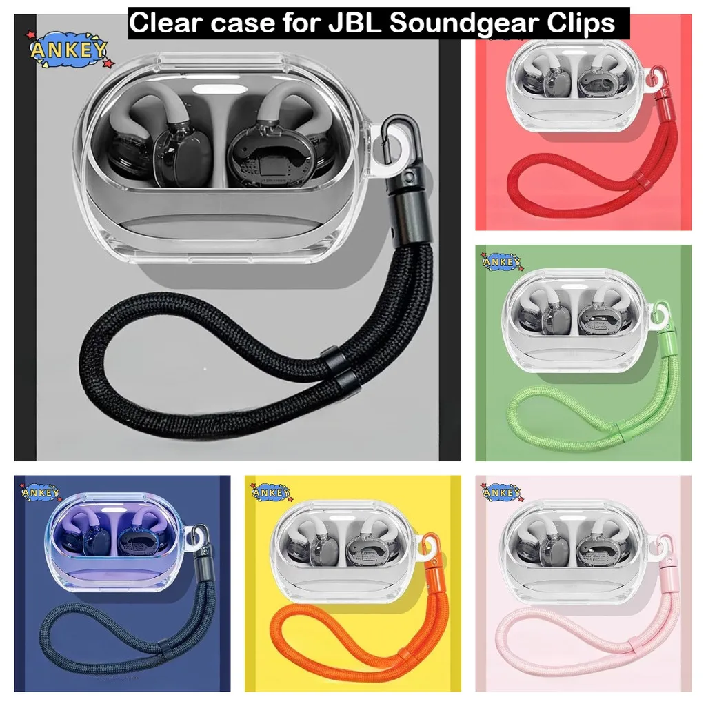 

Прозрачный чехол для JBL Soundgear Clips, защитный прозрачный чехол из ТПУ, чехол для Bluetooth-наушников, портативный чехол для наушников с ремешком
