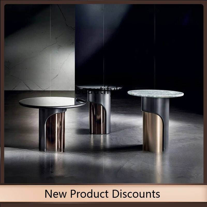 

f4567Marble edge living room Home hotel Movable combination Small round table Wind living room edge