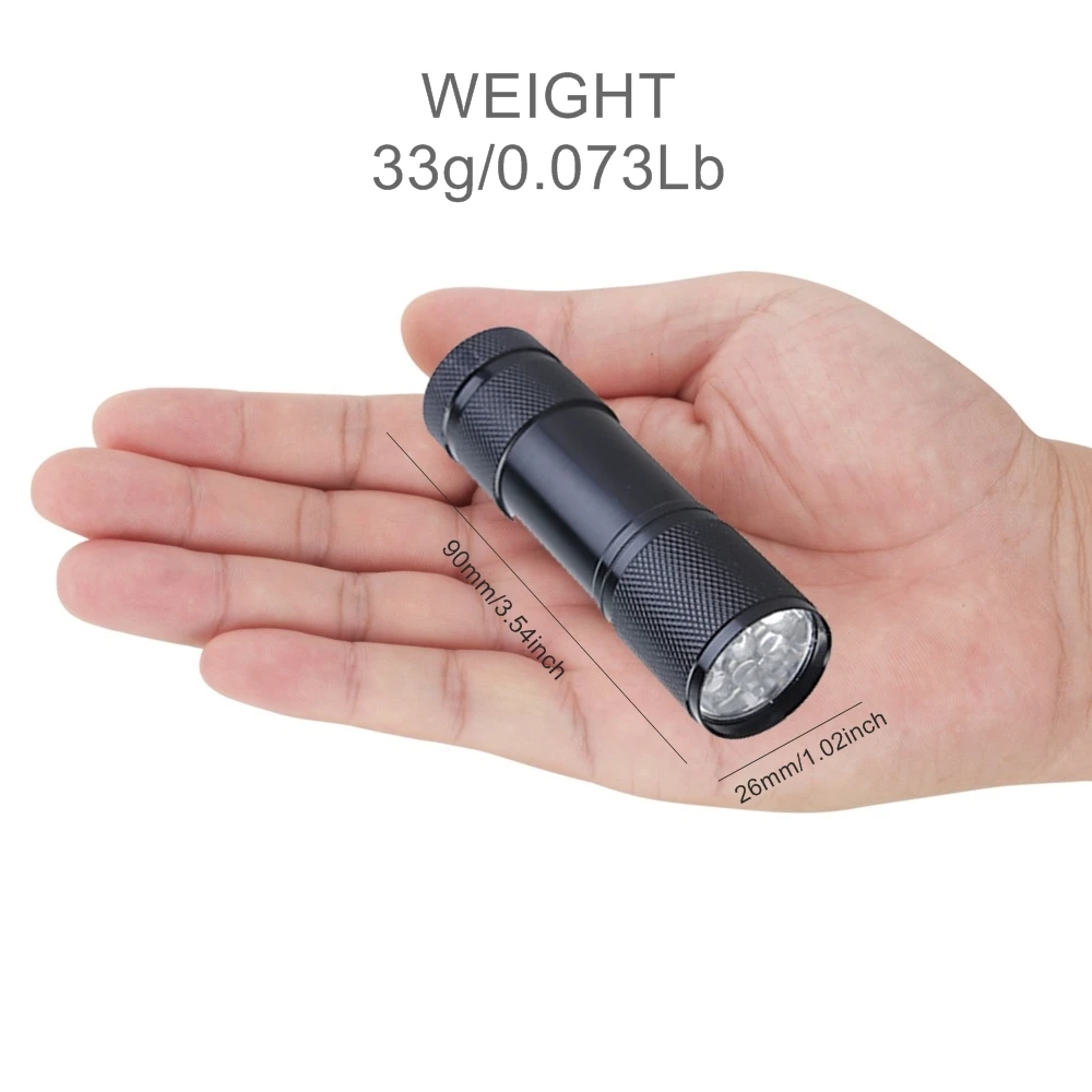 9 LED White Light Lighting Flashlight Aluminium Mini Torch Outdoor Travel Hike Fishing Child Pocket Home Work Torch Spare Lamp