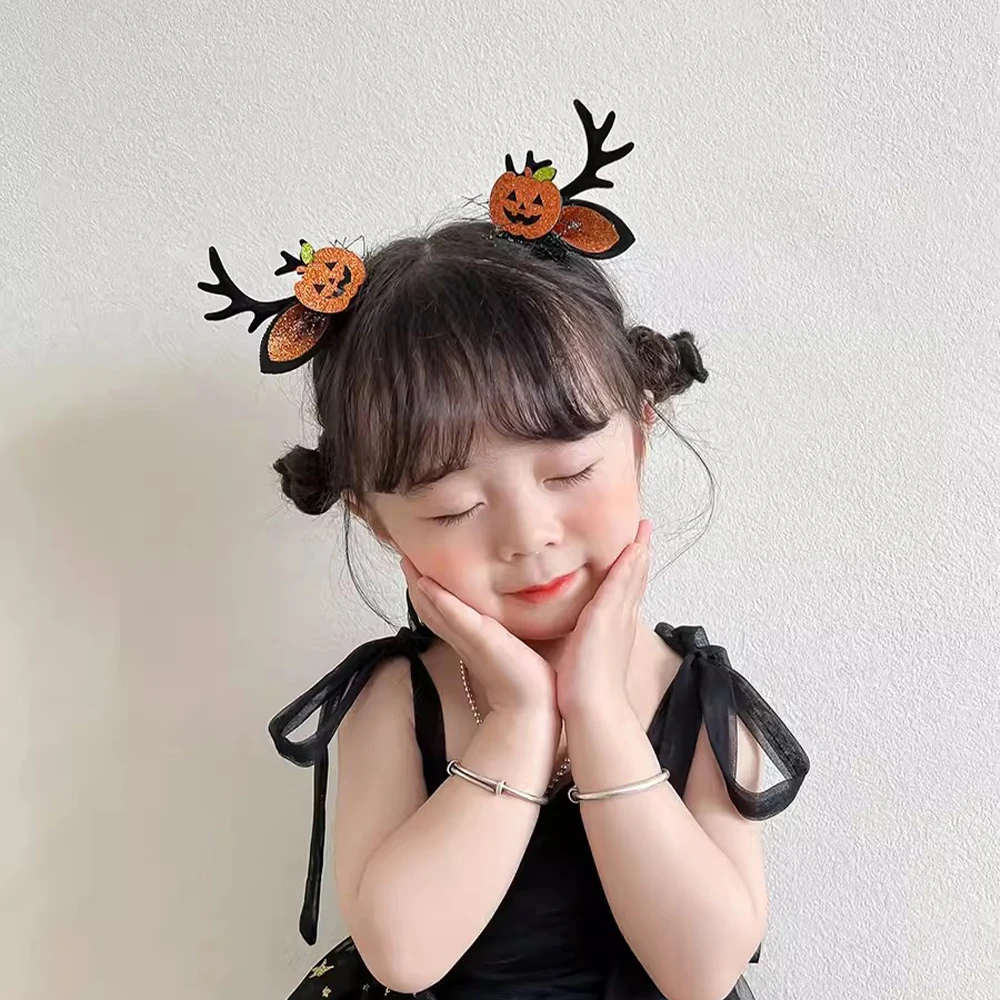 ハロウィーンのカボチャの幽霊のヘアピン、かわいい舞台の小道具、子供の頭飾り、休日のパーティーの装飾、面白い