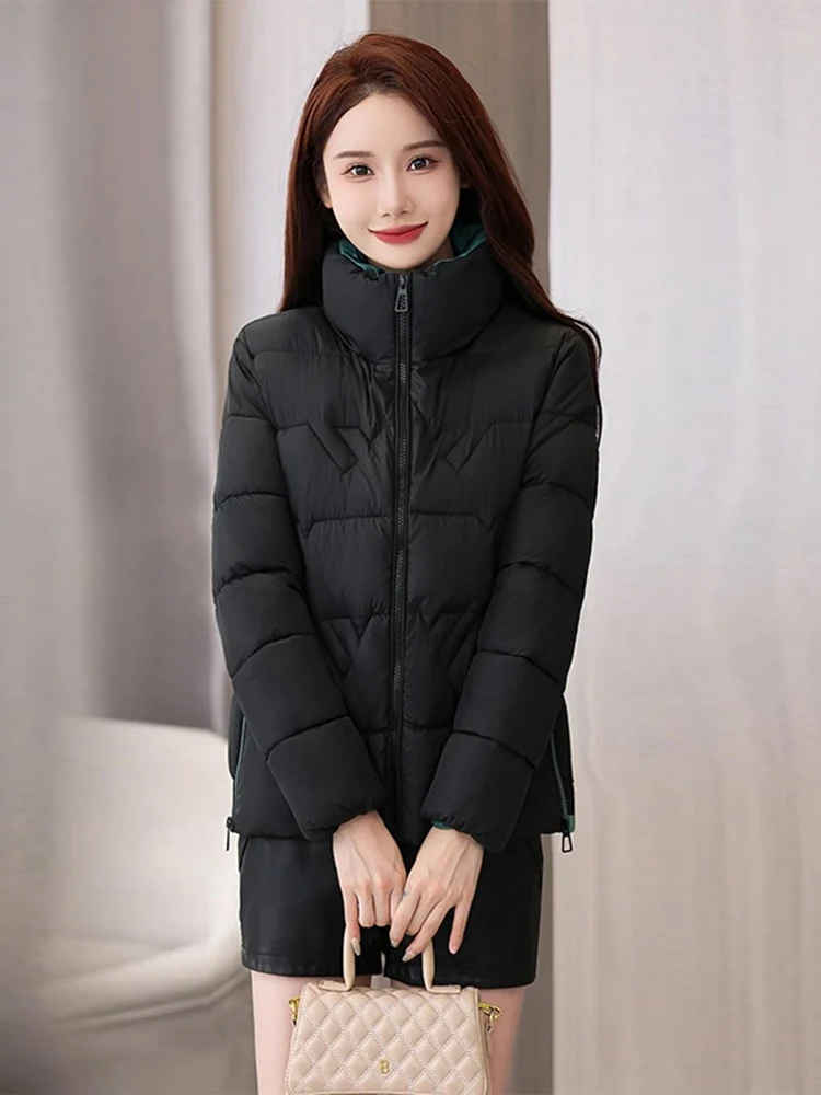 

Теплая хлопковая куртка для женщин, зимняя верхняя одежда 2026 года, новая модель, приталенная, для женщин среднего возраста, модная и стильная