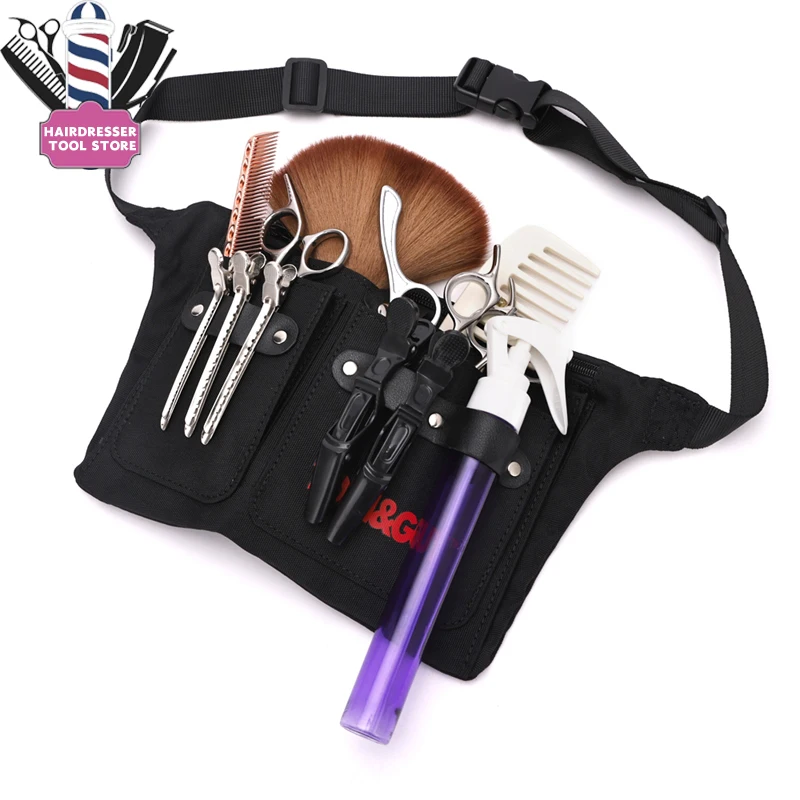 Multifunction Canvas Hairdressing Tools Waist Belt Storage Bag Salon Hairdresser Scissors Shears Comb Brushes Organizer Pouch