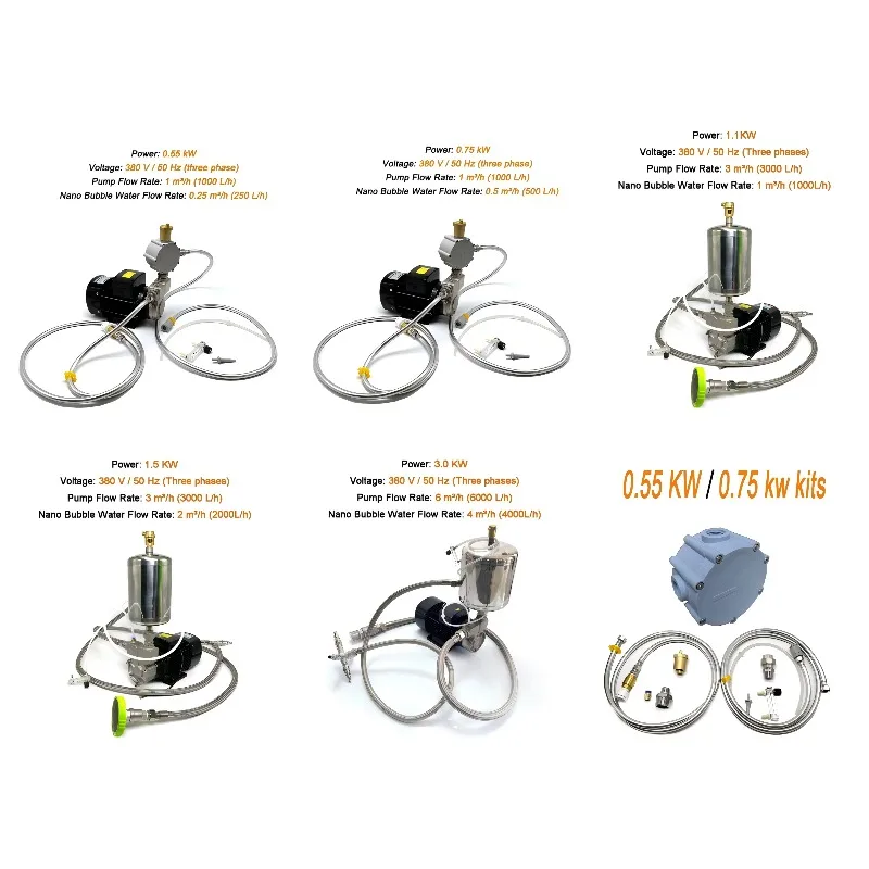 0.55Kw-3kw ozone nano-bubble generator aerator oxygen mixing pump for hydroponic Liptint mixed water treatment