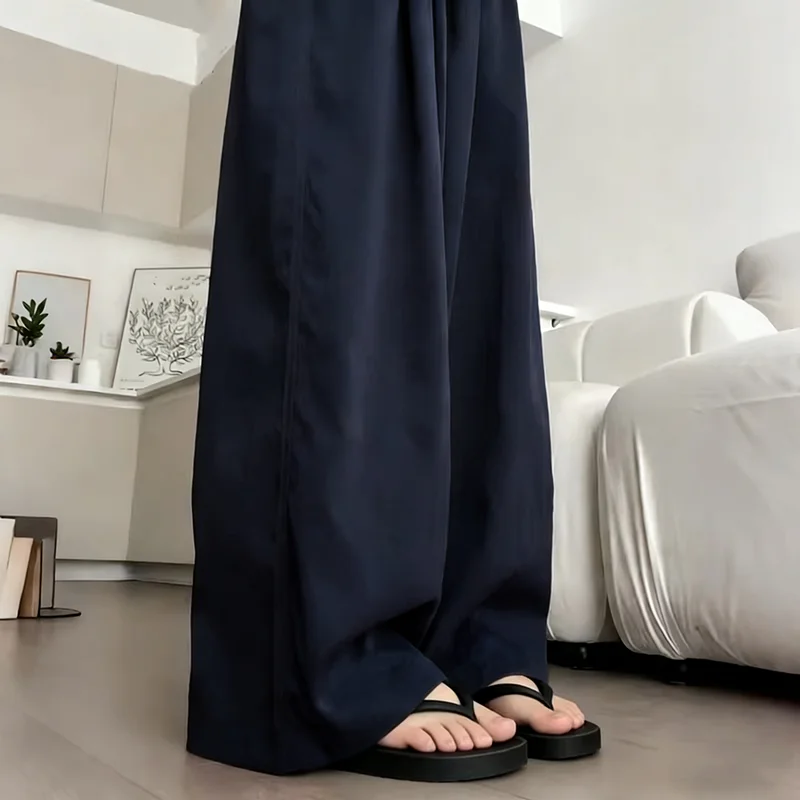 Cotton silk drawstring navy blue