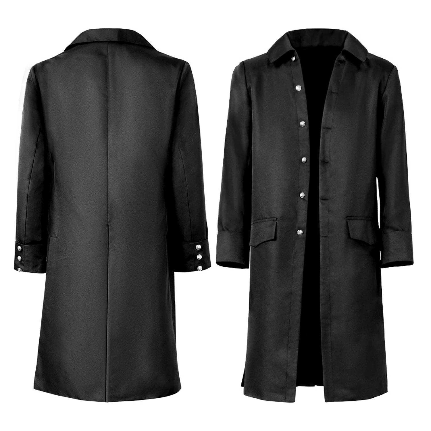 Men Pirate Cosplay Long Coat, Captain Jack Vintage Pirate Jacket, Halloween Role‑Play Costume Outerwear for Carnival Party - view 5