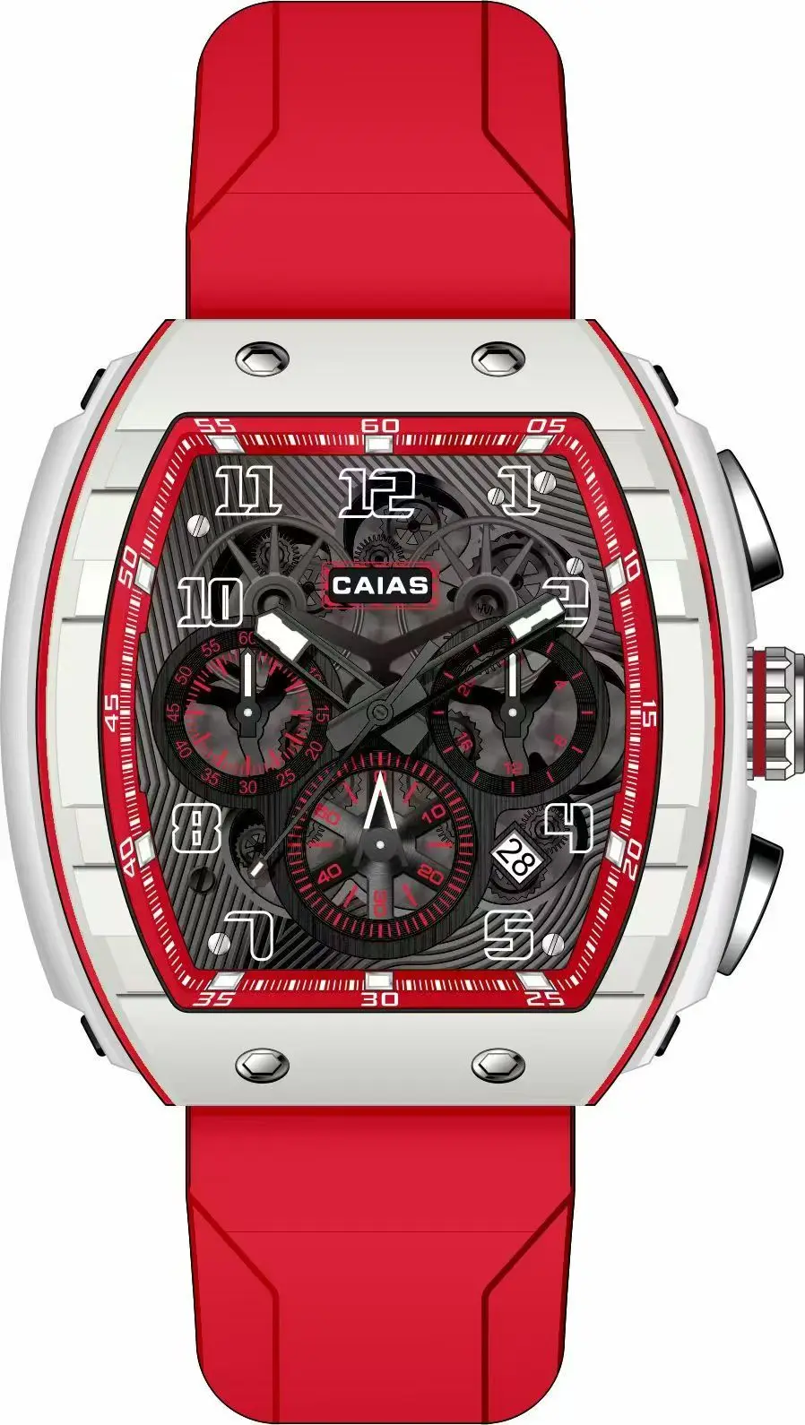 CAIAS Unisex Sports Watch – Oak Series: Full-Featured, World Time, Large Dial