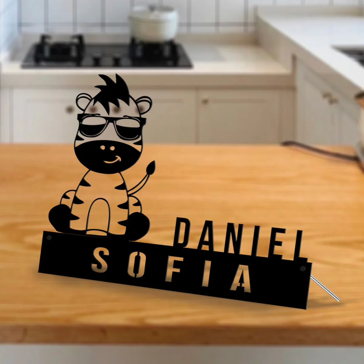

Custom Cute Funny Zebra Desk Name Plate Wedge, Personalized Nameplate Trendy Ornament Gift Office Sign Shelf Tabletop Plaque