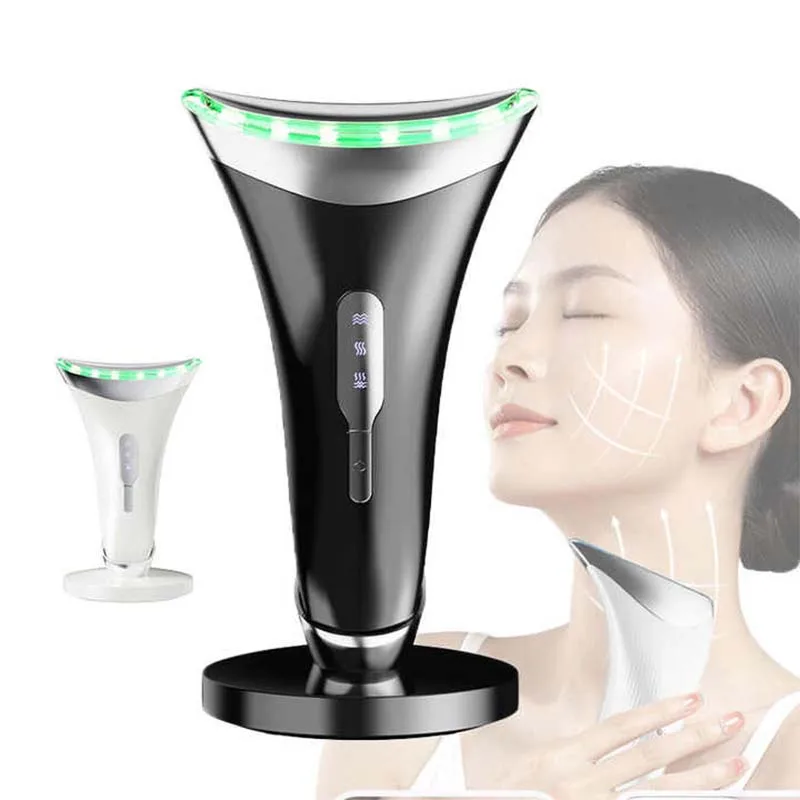 アンチエイジングフェイスネックリフティングマッサージャー スキンケア しわ除去美容ツール 肌引き締め機能付き ネックリフティングデバイス