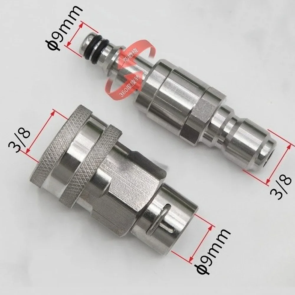 

Адаптер для мойки высокого давления с защитой от намотки 3/8 Быстроразъемный разъем или быстроразъемный соединитель шланга M22 14 мм/15 мм для водяного пистолета Bosch