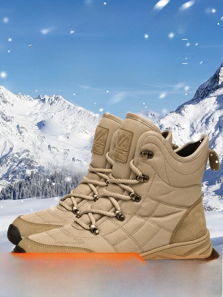 Extreme Cold Resistant Men's Winter High Top Cotton Shoes Waterproof Snow Boots Fashionable Ultra Thick Casual Shoes