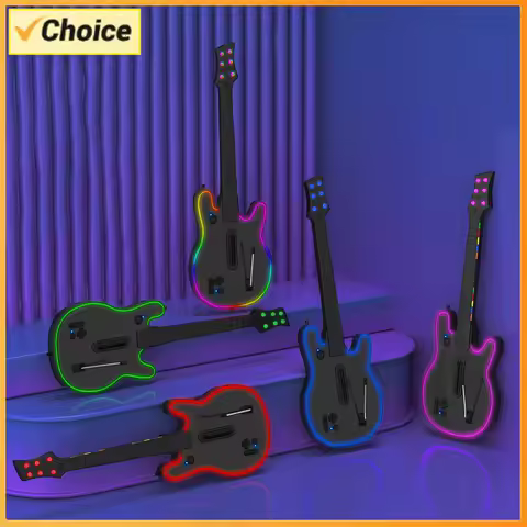 Wireless Guitar Controller 2.4G Wireless Gaming Controller with Strap &amp; Wireless Dongle PC Controller for PS4 PS3 PC Guitar Hero