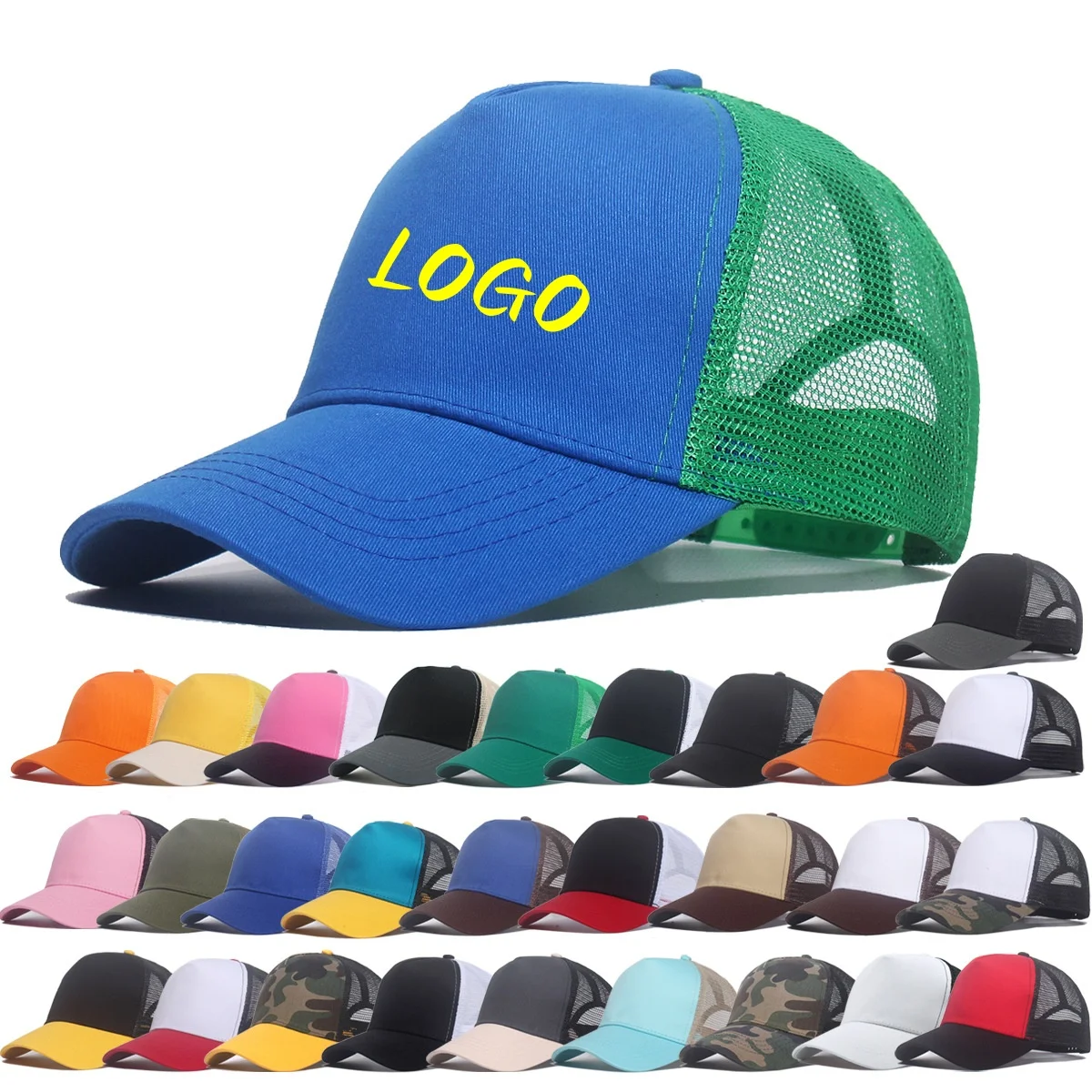 

Custom Logo Basic 5 Panel Mesh Hat For Women Summer Sunshade Breathable Baseball Caps Men Outdoor Sport Truck Dad Cap