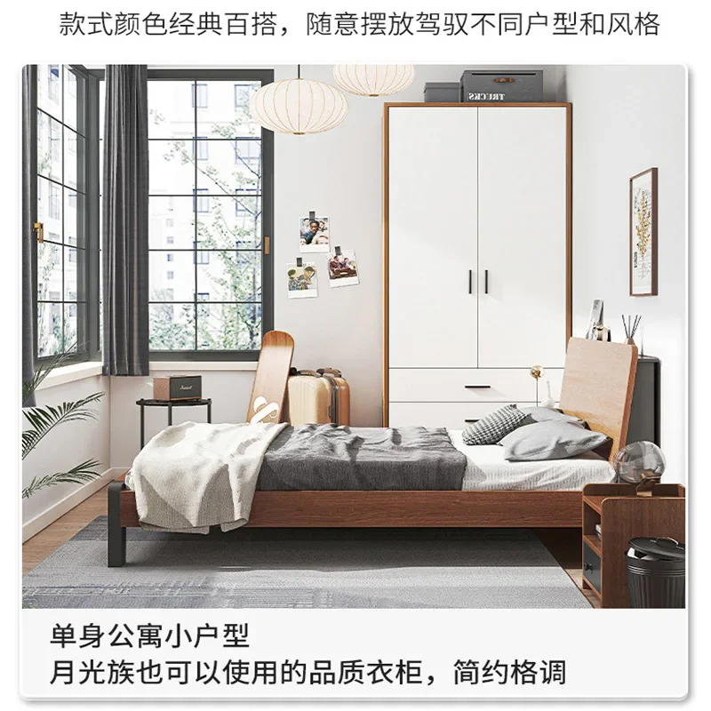 Wardrobe household bedroom small apartment simple wardrobe room wooden rental room e****mical