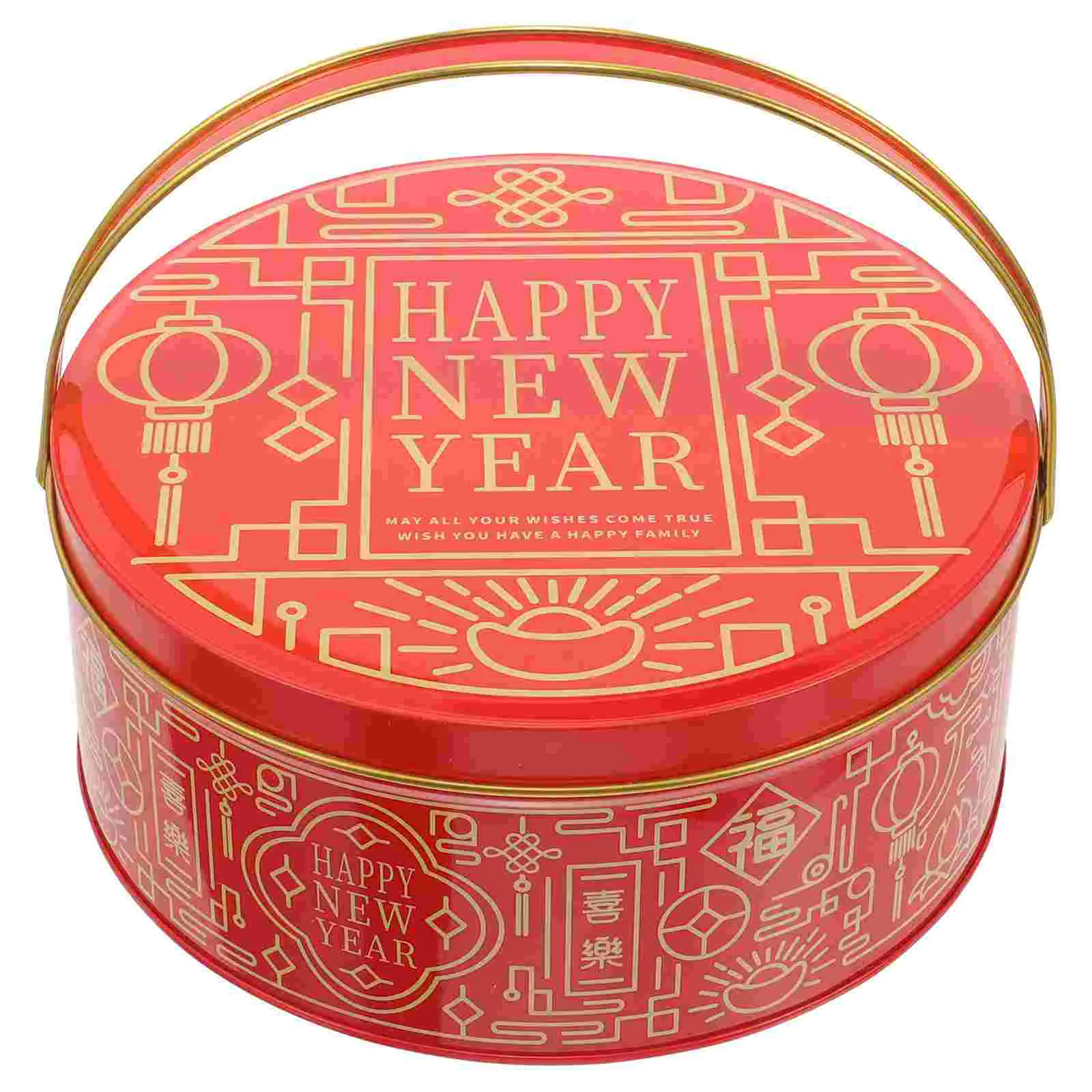 

Red Handheld Candy Gift Box Unique Design Iron Material Small Packaging for Candies Cookies Festive Valentine Party