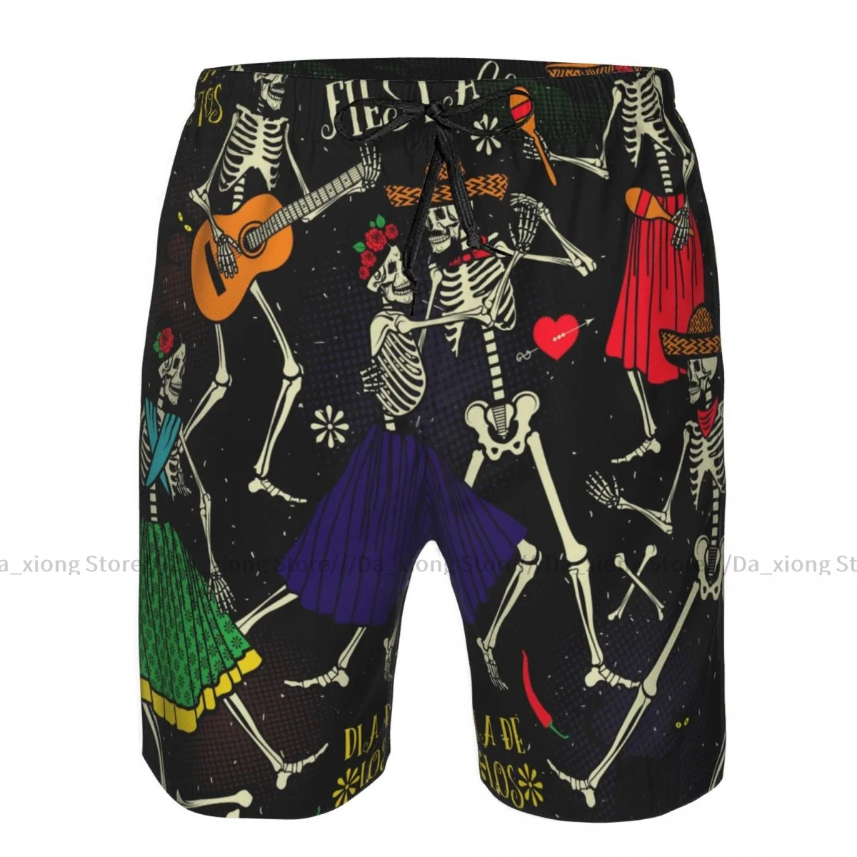 Day Of The Dead The Skeleton Dance Quick Dry Swimming Shorts For Men Swimwear Swimsuit Trunk Bathing Beach Wear