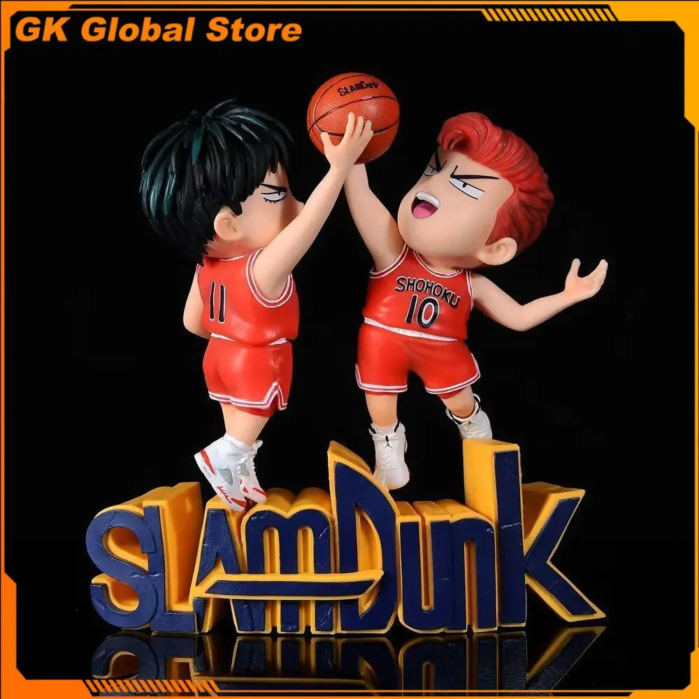 

22cm SLAM DUNK Anime Figure Rukawa Kaede Sakuragi Hanamichi Peripheral Model Scene Statue Desktop Decoration Ornaments Gifts Toy