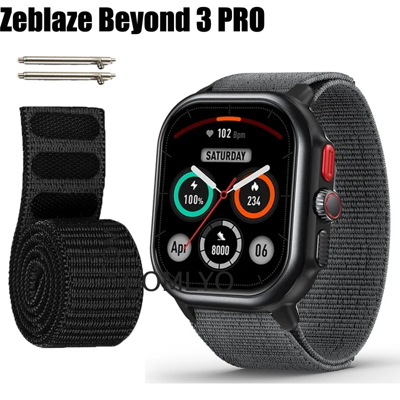 Watchband for Zeblaze Beyond 3 PRO Smart Watch Band Strap Hook&Look Nylon Belt