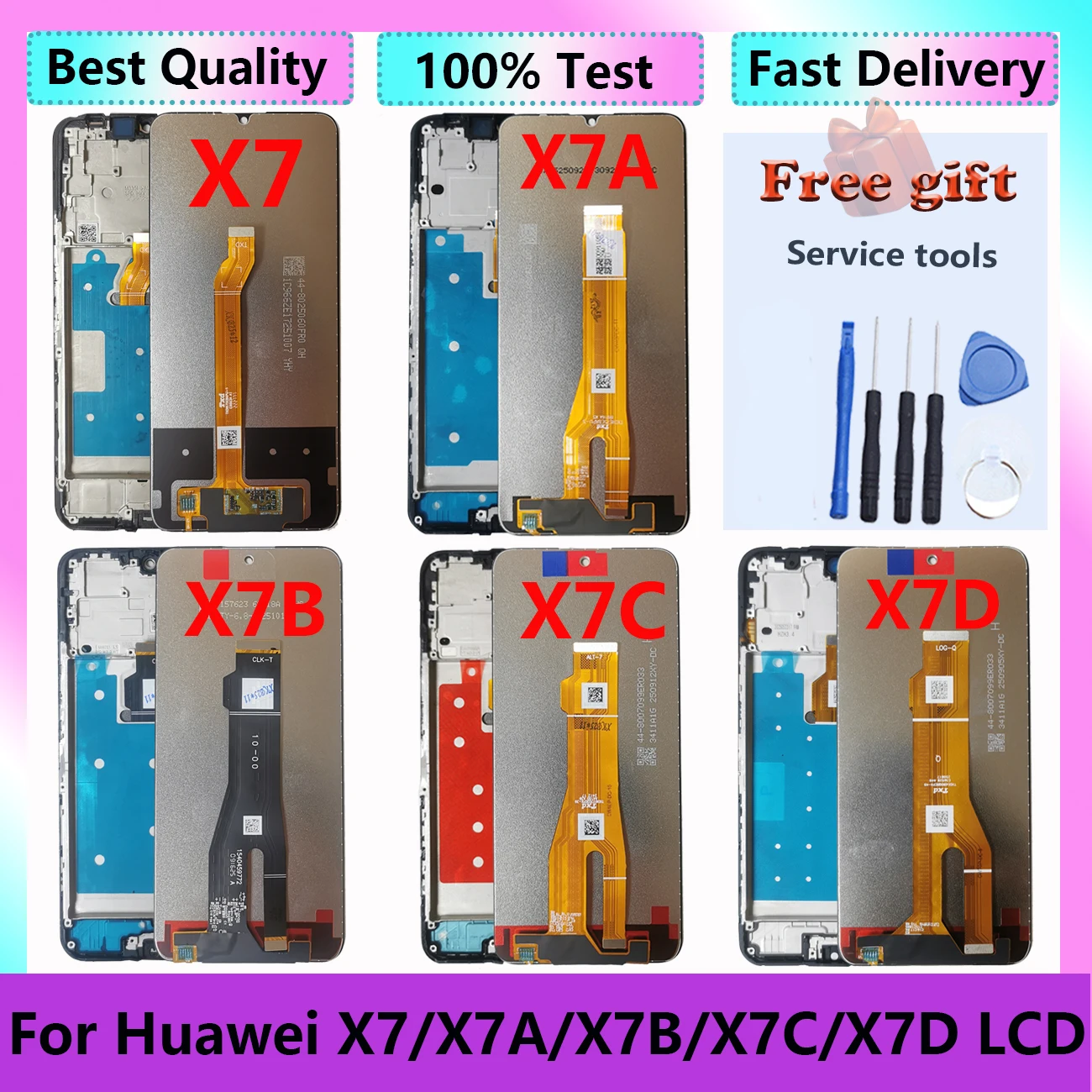 Pantallas LCD para HUAWEI Honor Serie X, Pantalla Táctil LCD de Repuesto para Honor X7 X7A X7B X7C X7D, Digitalizador, Piezas de Repuesto