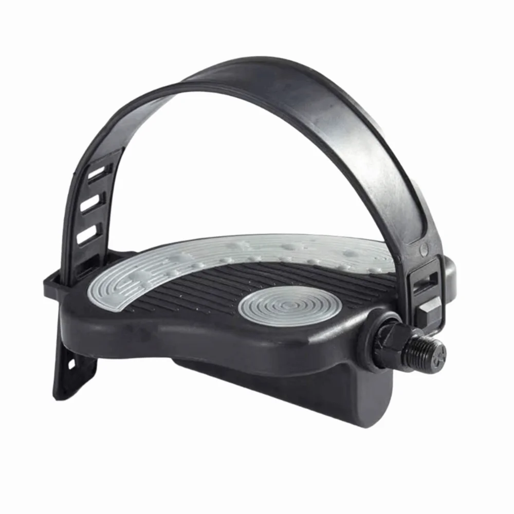 

1 Pair 9/16" Thread Exercise Bike Pedals with Toe Clips with Adjustable Straps Indoor Bike Pedals Easy Installation Non Slip