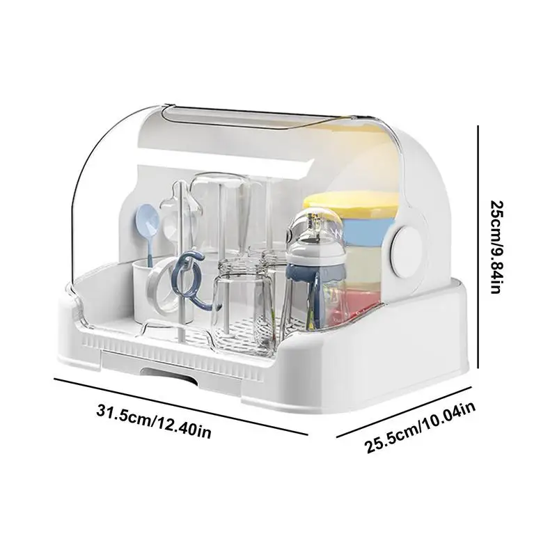 Toddler Bottles Storage Box Portable Bottle Storage With Cover Durable Countertop Rack For Toddler Bottles And Storage Box