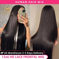 Wulala 250 Density 30 40 inch Bone Straight 13x4 Lace Front Wigs Human Hair 13x6 Hd Lace Frontal Wig 360 Pre Plucked Lace Wigs