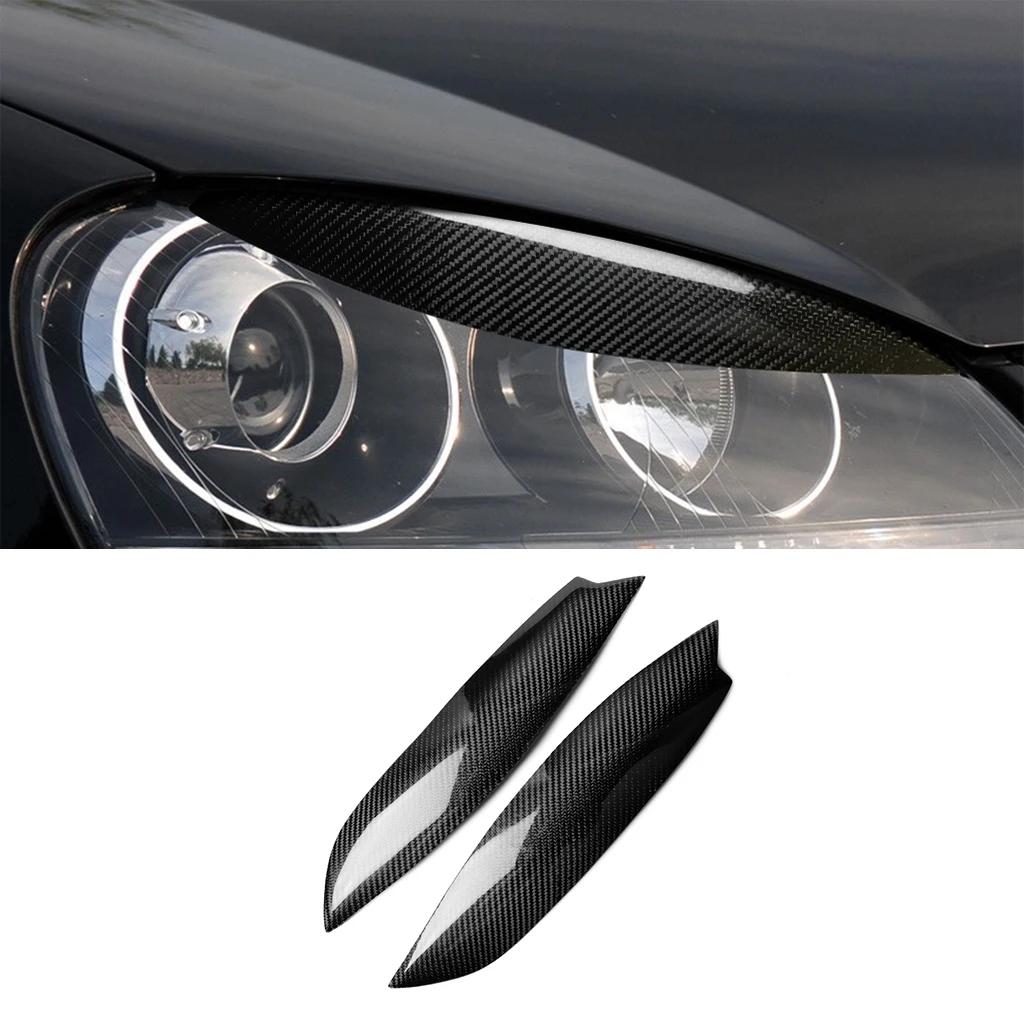 

Car Headlights Eyebrow Eyelids Stickers Trim Cover For Volkswagen GOLF MK5 GTI R 2005 2006 2007 Real Carbon Fiber