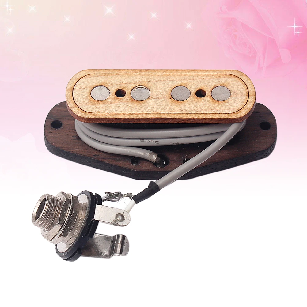 

Four-string Guitar Soundhole Double Coil Replacement 3-string Cigar Box Guitar Pickup Cigar Box Maple Wood Pickup Accessories