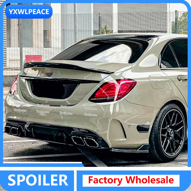 

PSM Style For Benz C Class Sedan 4-Door W205 C63 AMG C180 C200 C260 C300 Spoiler 2015- 2019 High Quality ABS Rear Trunk Spoiler