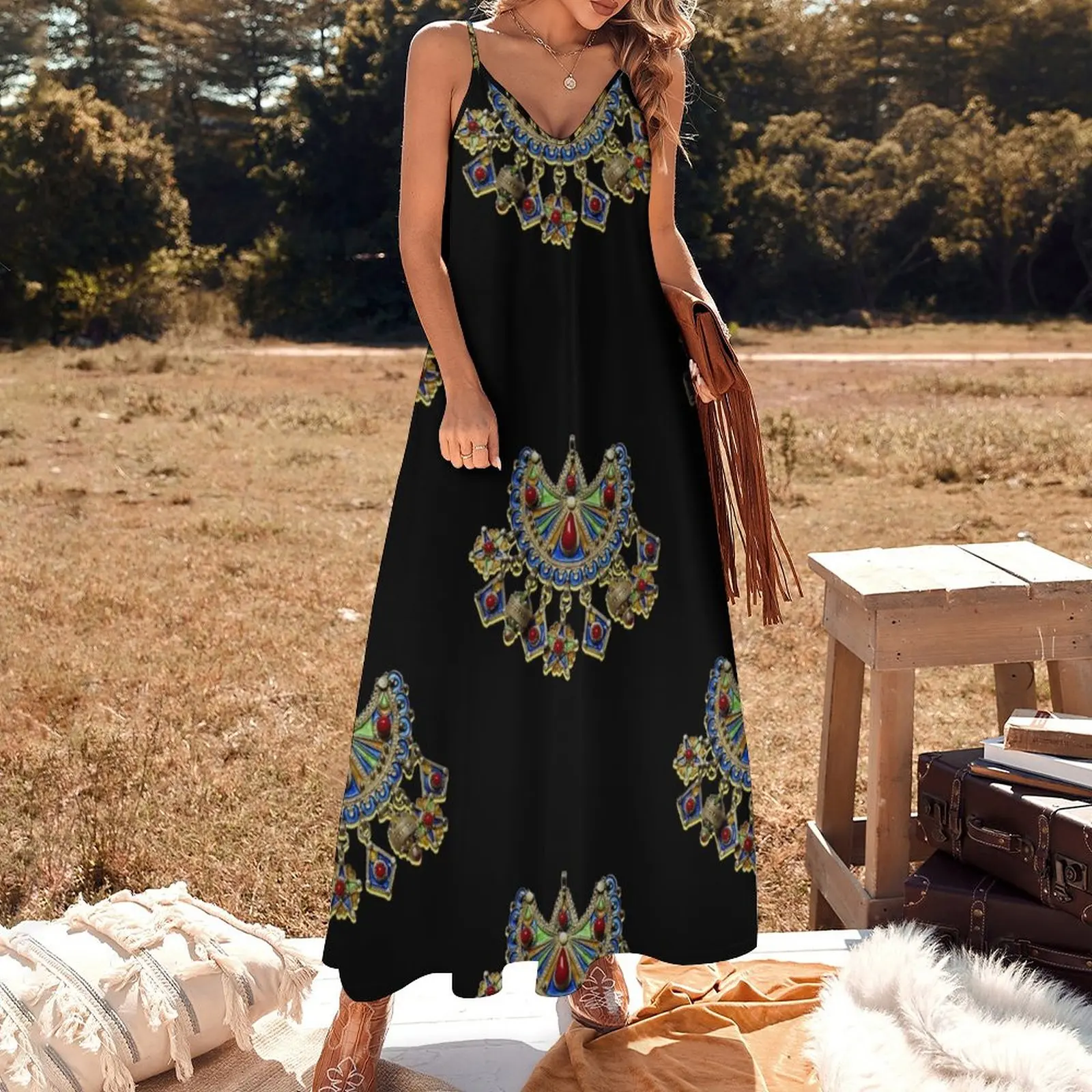 Kabyle jewelry Sleeveless Dress bandage dress women clothes Long dresses