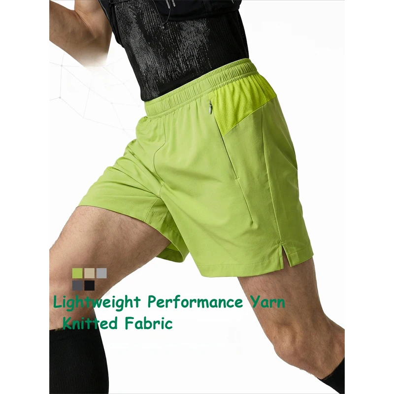 Men's Quick Dry Sports Shorts - Breathable Mesh Running Shorts with Zipper Pockets for Gym, Hiking and Jogging